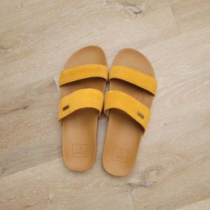 Reef Yellow Wide Strap Sandals